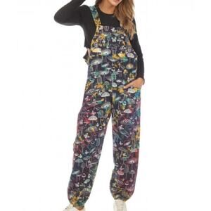 Rising International Tie Dye Butterfly Mushroom Overall Jumpsuit, Women's Size M